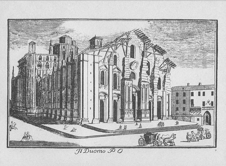 Fachada da Catedral em meados do séc. XVIII – Fonte: Wikipédia