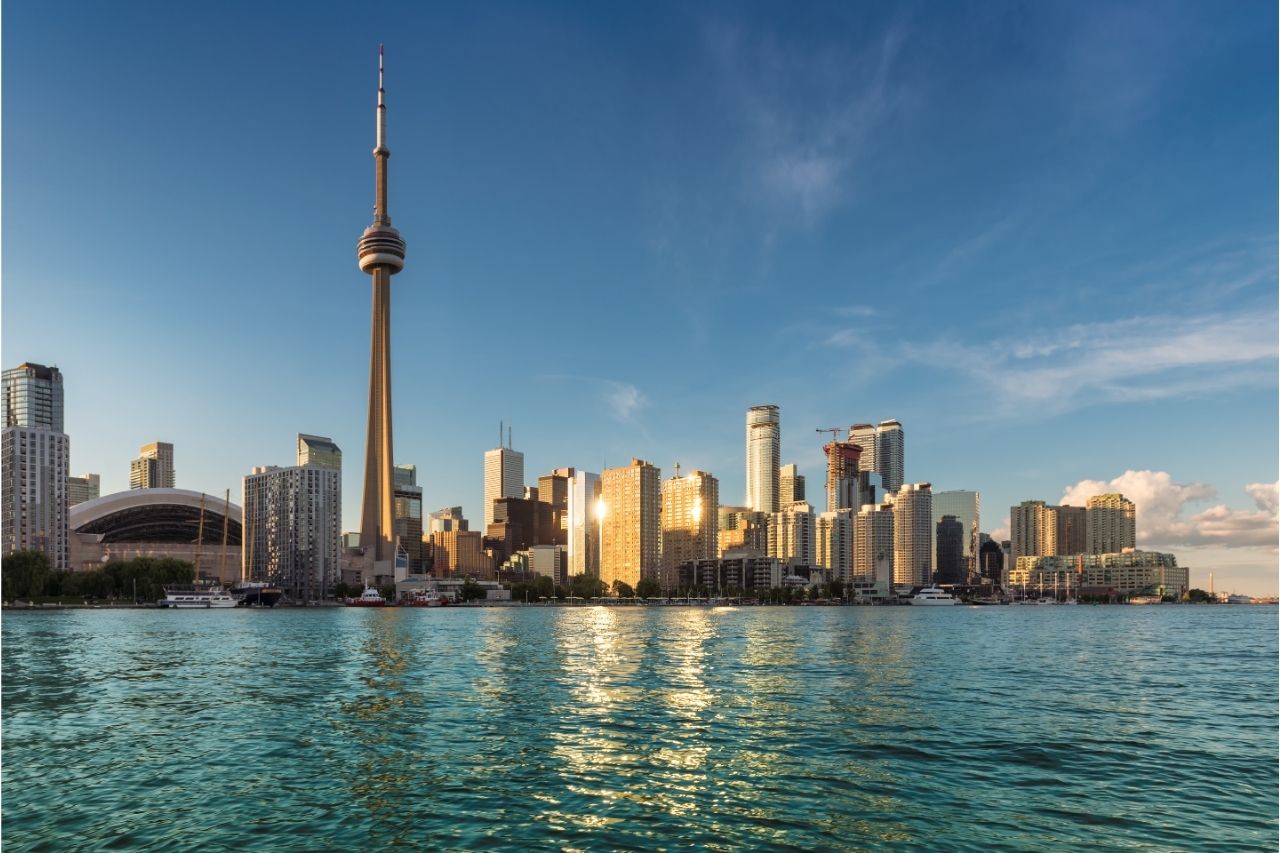 Skyline De Toronto Ao Por Do Sol Canada