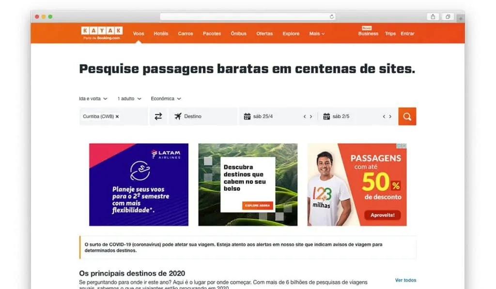 Buscador de Passagens aéreas! Quais os melhores? Top 7!