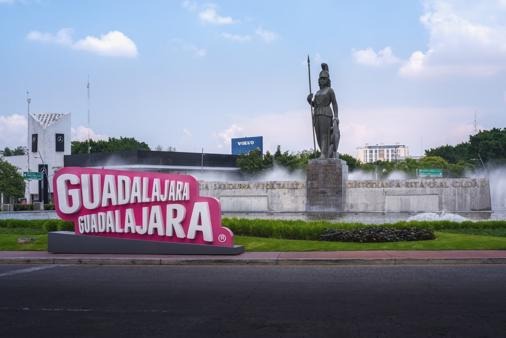 Vista de estátua em Guadalajara, méxico